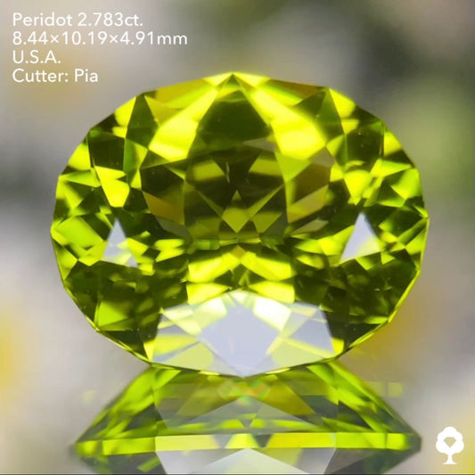 【5万円スタート❗️2023カウントダウン逆オークション】美色高品質のコレぞピアッちゃんの王道ファンシーオーバル★ペリドット2.783ct. アメリカ産 ピアッちゃん作品