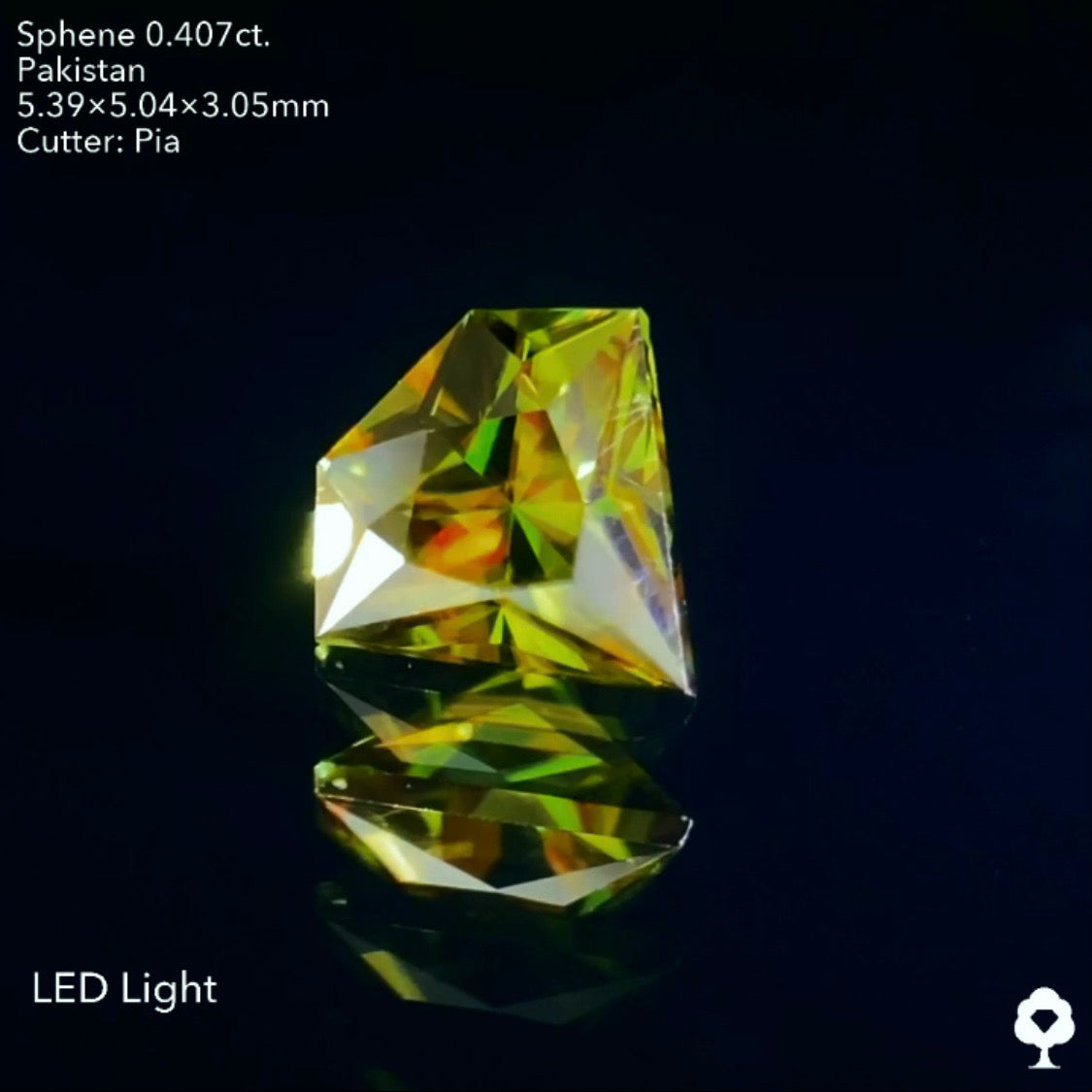 濃色でありながら暗すぎない最高のバランスの宝石形★パキスタンスフェーン0.407ct. ピアッちゃん作品