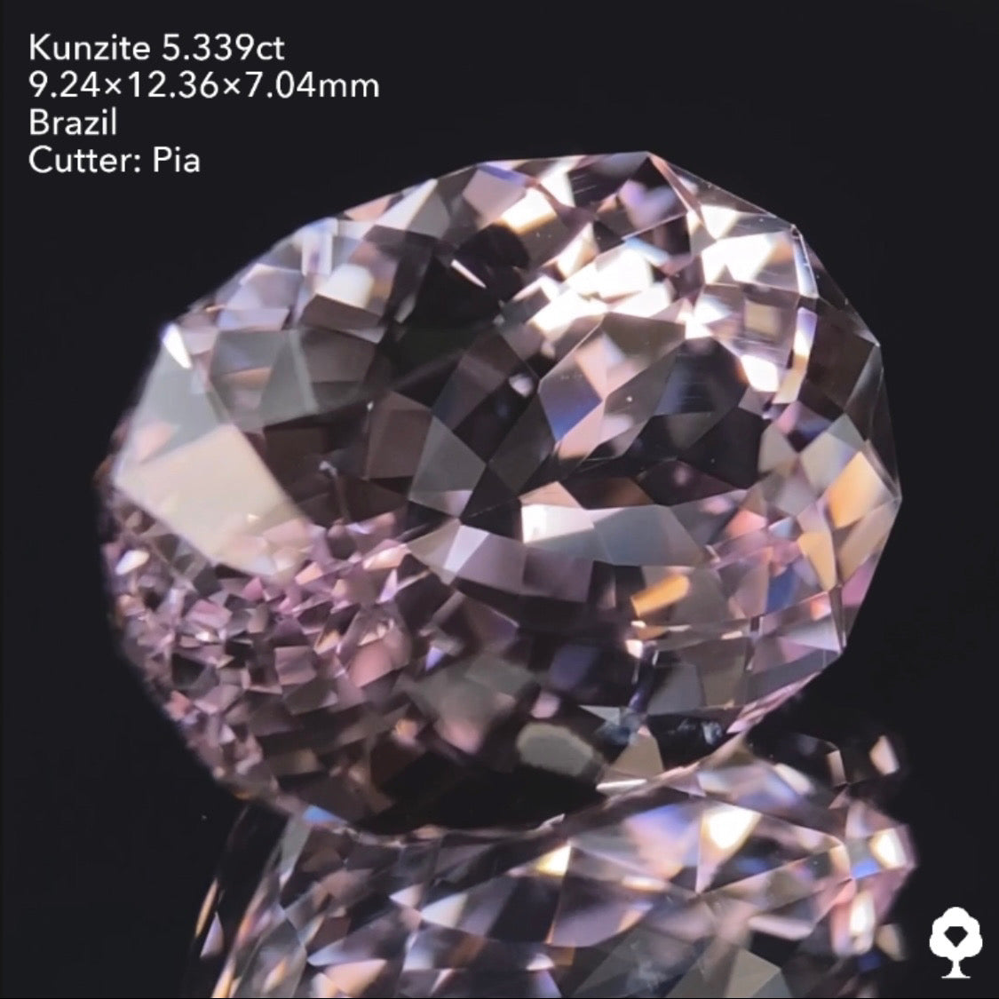 大粒ながら繊細なピンクのキラキラファンシーオーバル★クンツァイト5.339ct ピアッちゃん作品