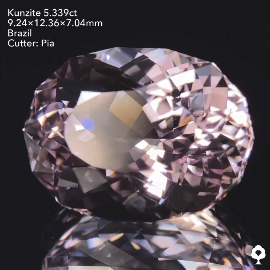 大粒ながら繊細なピンクのキラキラファンシーオーバル★クンツァイト5.339ct ピアッちゃん作品