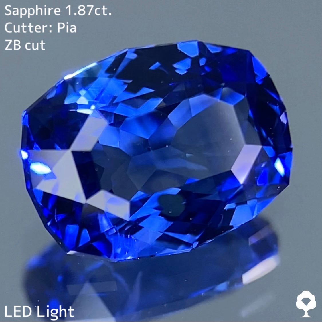 カラーバンドと美しいブルーから目が離せない★サファイア 1.877ct 【ZB cut】