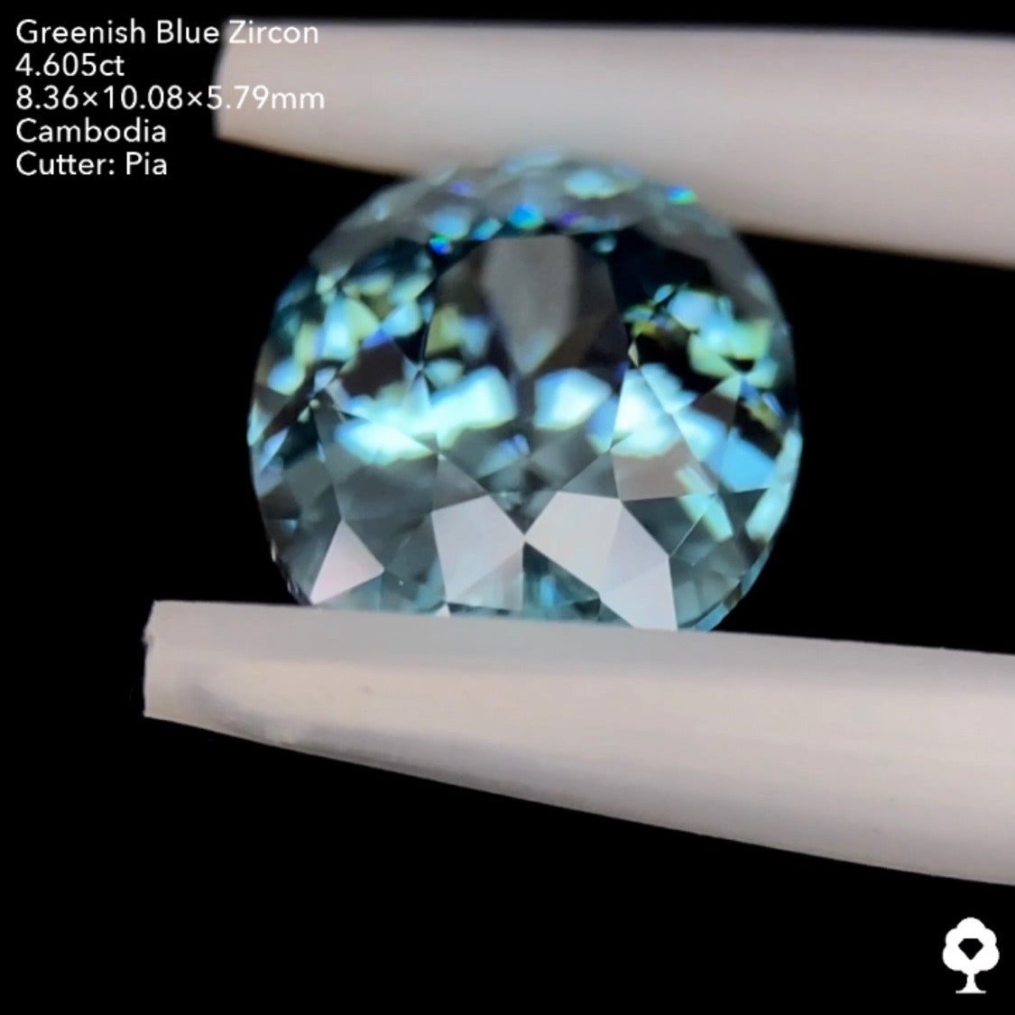 【7/1終了‼️1ヶ月オークション‼️】グリニッシュブルージルコン 4.605ct ピアッちゃん作品