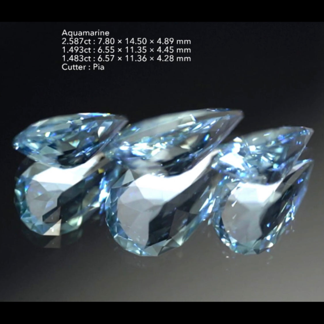 【8/20終了‼️1ヶ月オークション】ウルウルとした煌めきが止まらないアクアマリン3個セット 計5.563ct