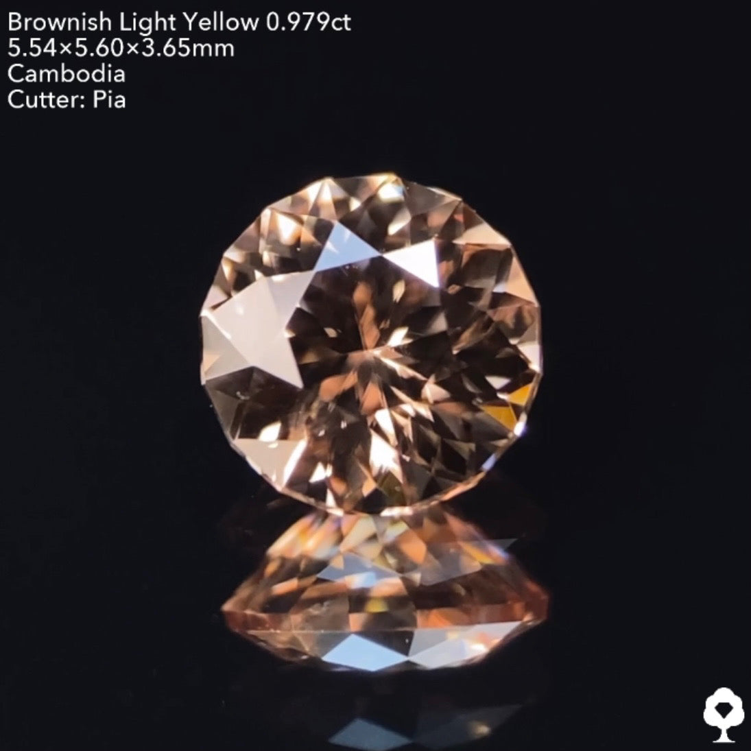 【GTJウェブサイト個展プライス】絶妙な色合いで強烈な輝きのファンシーラウンド★ジルコン0.976ct ピアッちゃん作品