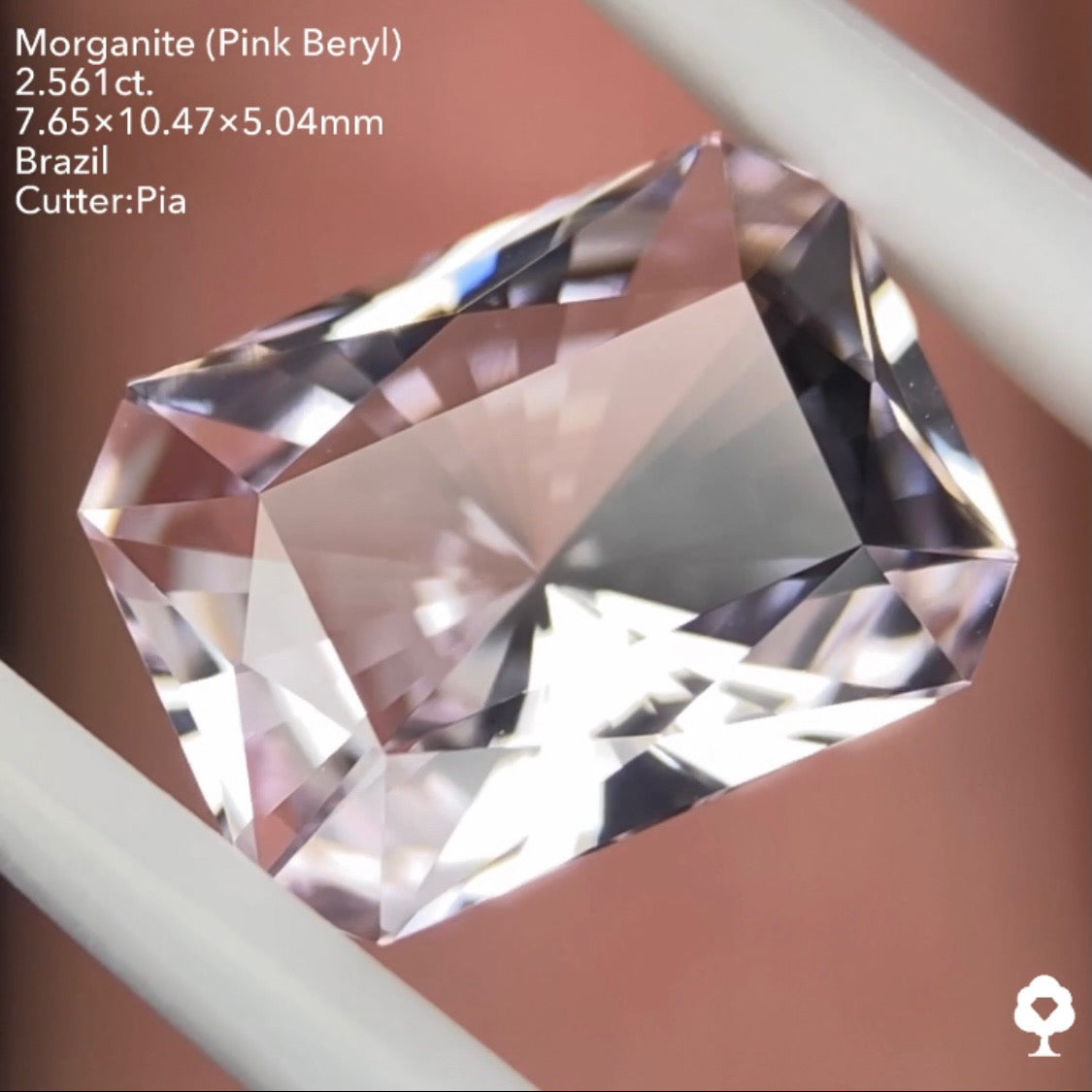 【五月病を吹っ飛ばせキャンペーン💨】淡ピンクと鋭いカットの組み合わせが最高にモダン★モルガナイト 2.561ct ピアッちゃん作品