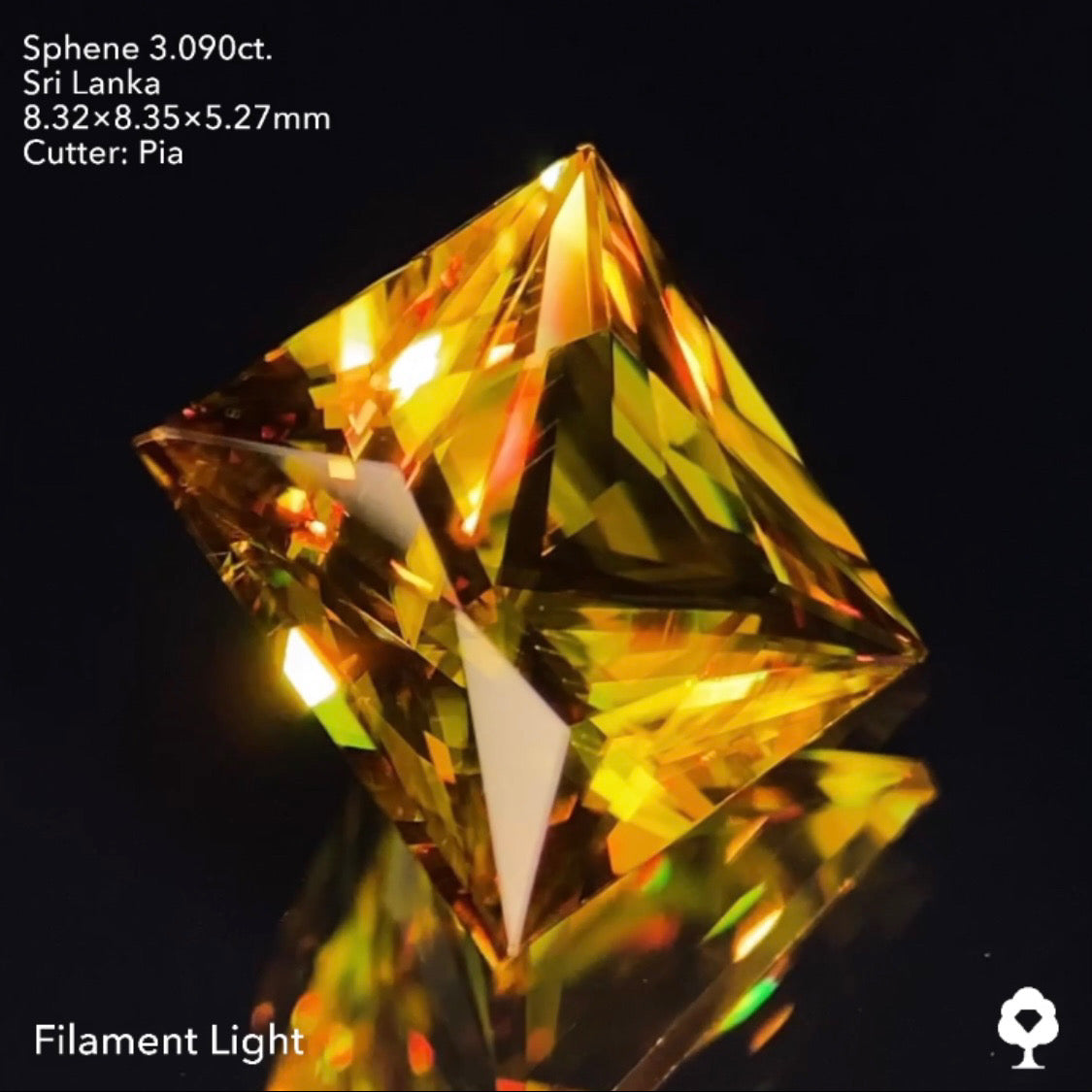 王様の風格ある3ctアップのギラギラプリンセス★スリランカスフェーン3.090ct ピアッちゃん作品