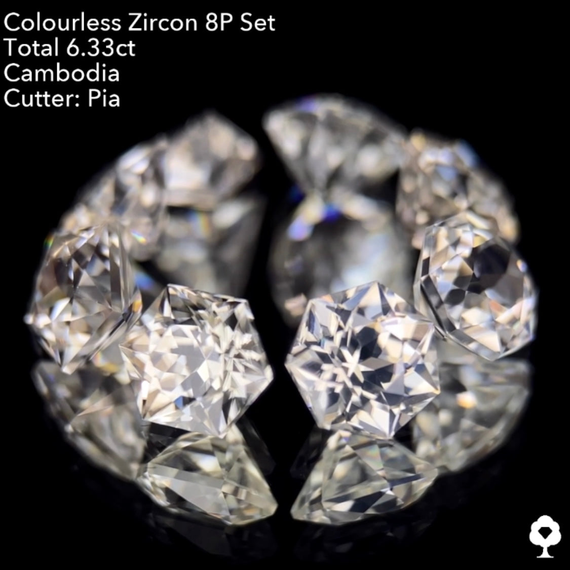 【8/1(月)終了‼️1ヶ月オークション‼️】圧巻の輝きと可愛さのボリューム抜群な多角形セット★カラーレスジルコン 8個セット 計6.33ct. ピアッちゃん作品