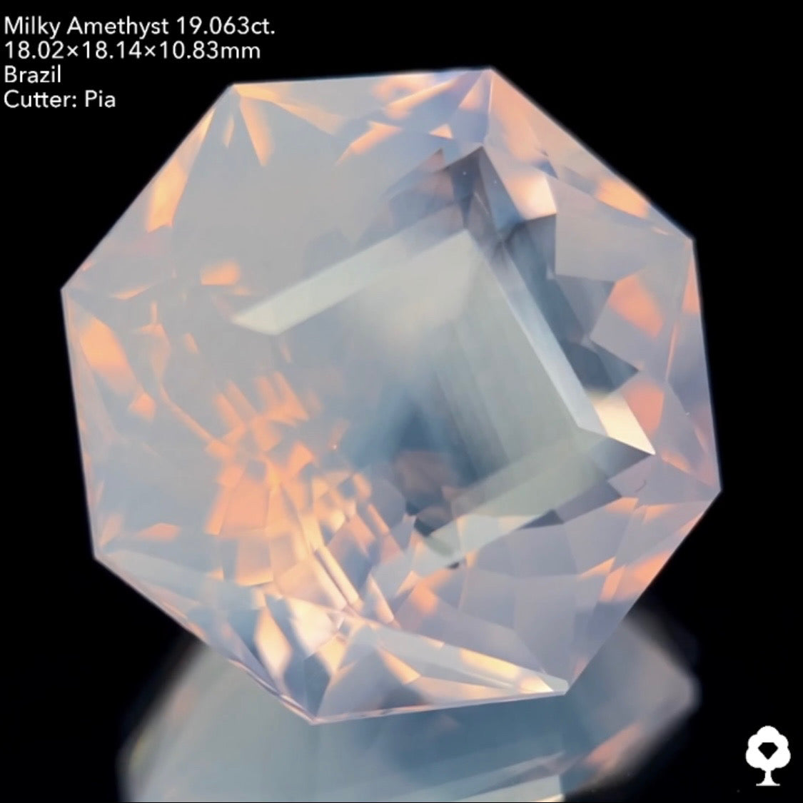 【7/20(水)終了‼️1ヶ月オークション‼️】美しさ・面白さ・カットの融合👏ミルキーアメジスト19.063ct