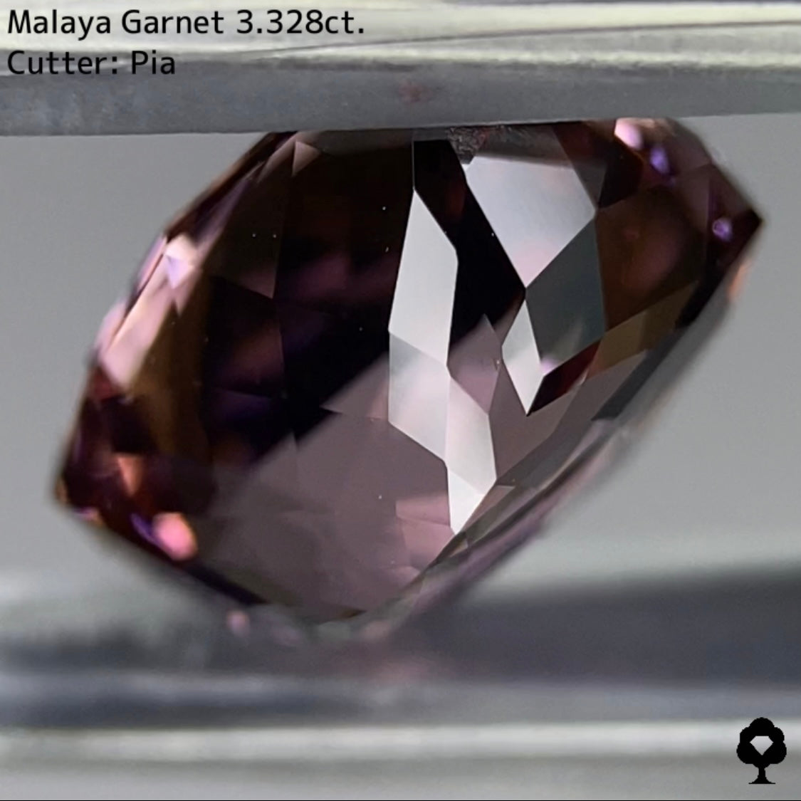 クールなファンシークッションに仕上げられたセクシーカラー★マラヤガーネット 3.328ct