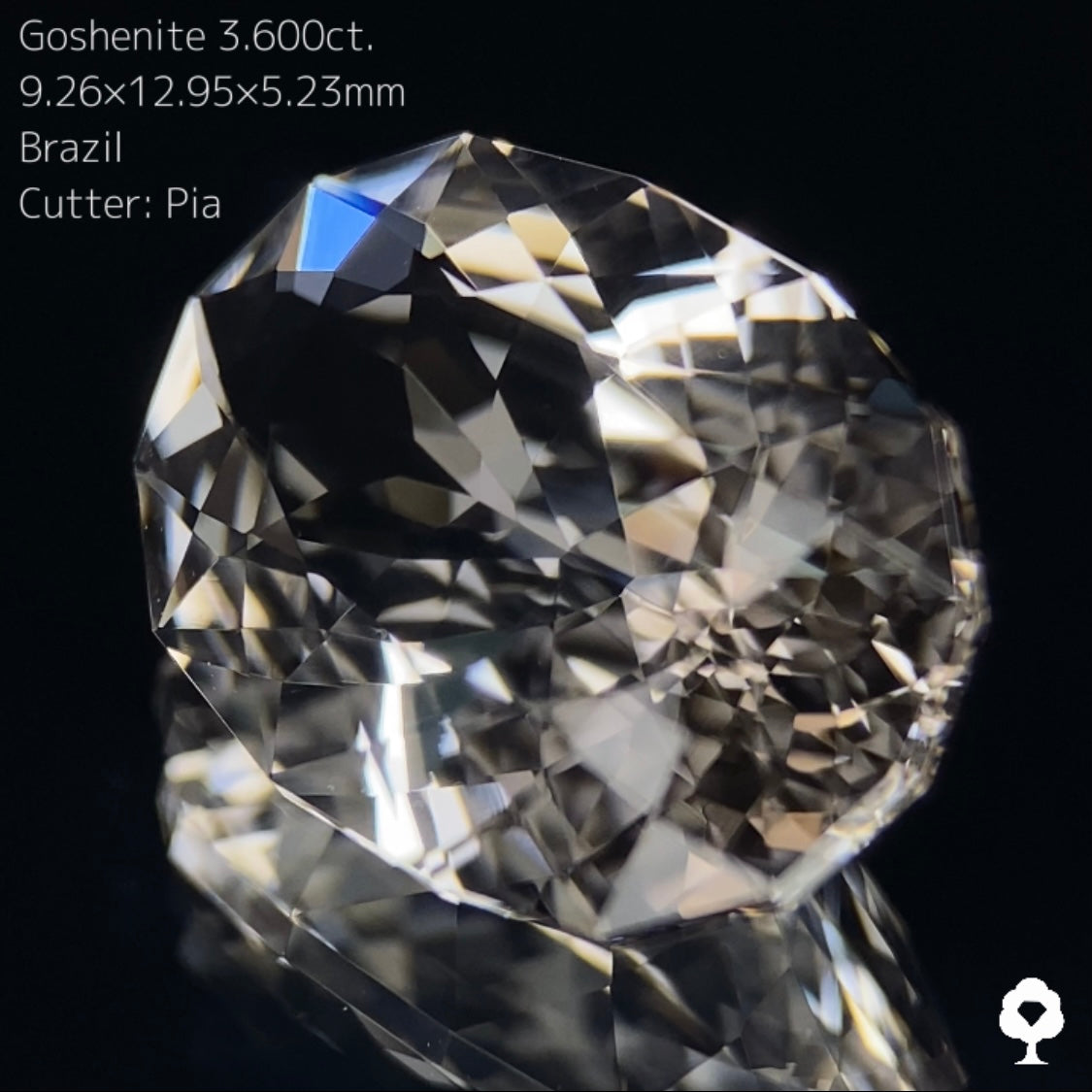 最高のクラリティから放たれる凄まじい輝きの抜群カット★ゴッシェナイト3.600ct ピアッちゃん作品