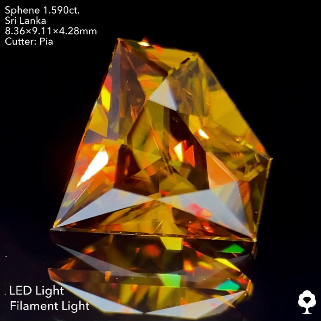 【SOLD OUT】重厚な風格から赤ファイアーを放つハイクラススリランカ産の宝石形★スリランカスフェーン1.590ct. ピアッちゃん作品