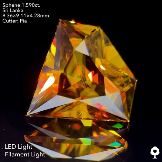【SOLD OUT】重厚な風格から赤ファイアーを放つハイクラススリランカ産の宝石形★スリランカスフェーン1.590ct. ピアッちゃん作品