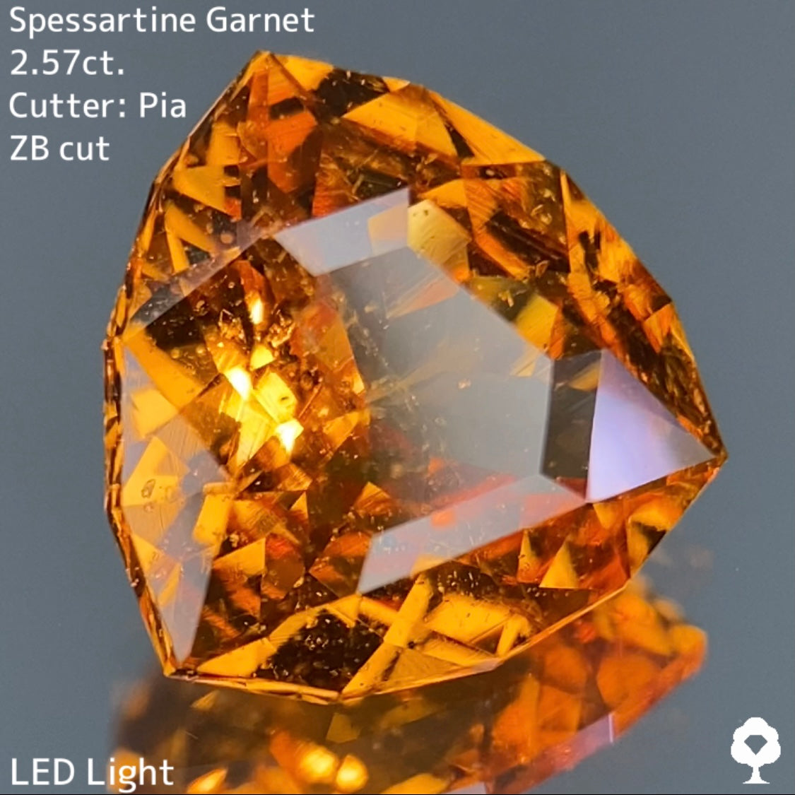 腰の低さを感じさせない煌めきと宝石のカタチ浮かぶZBカット★スペサルティンガーネット 2.57ct 【ZB cut】
