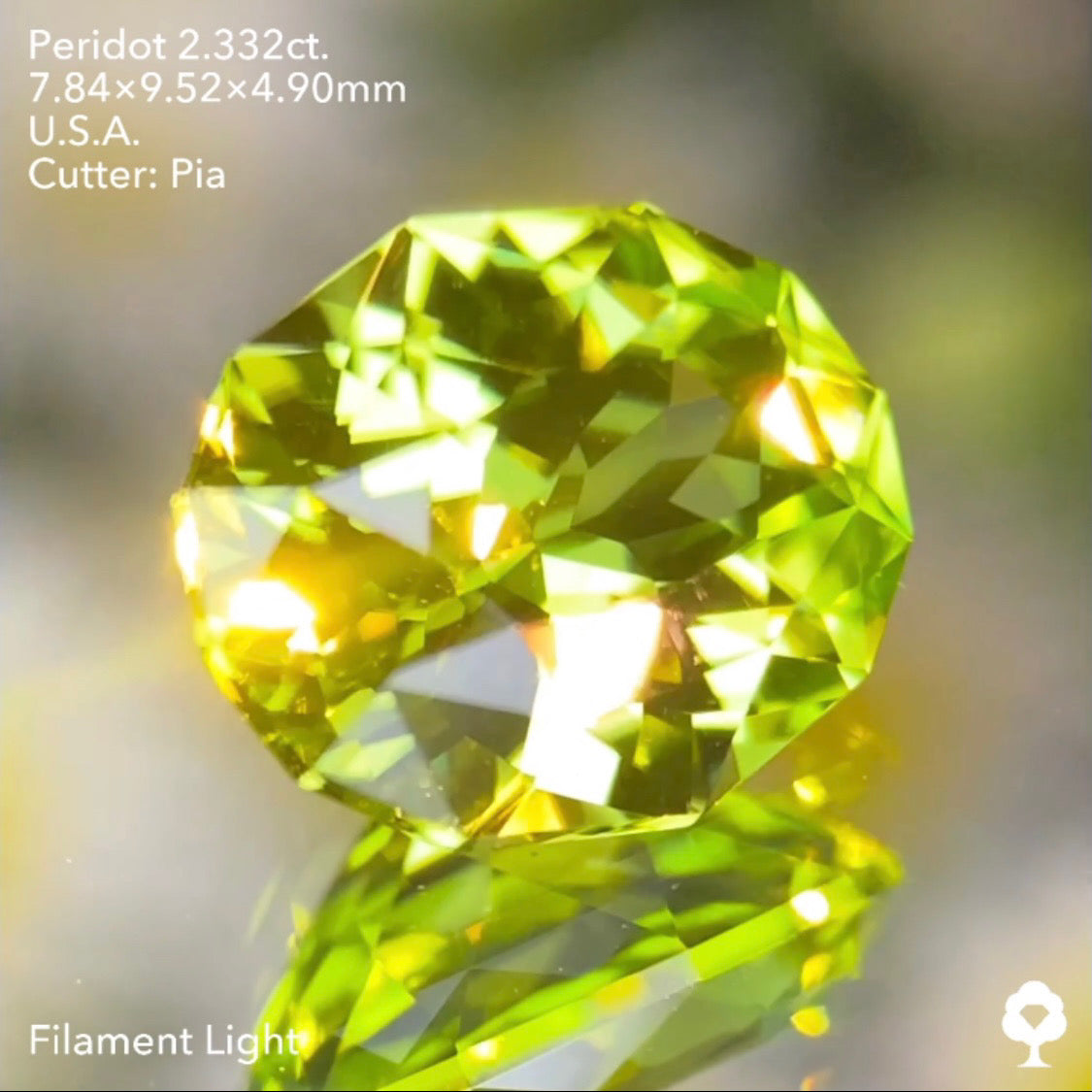 ファンシーオーバルの2ステップクラウンがピアッちゃんの進化を感じる美結晶★ペリドット2.332ct. アメリカ産 ピアッちゃん作品