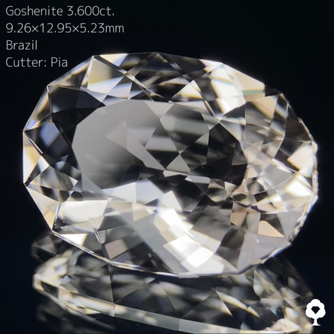 最高のクラリティから放たれる凄まじい輝きの抜群カット★ゴッシェナイト3.600ct ピアッちゃん作品