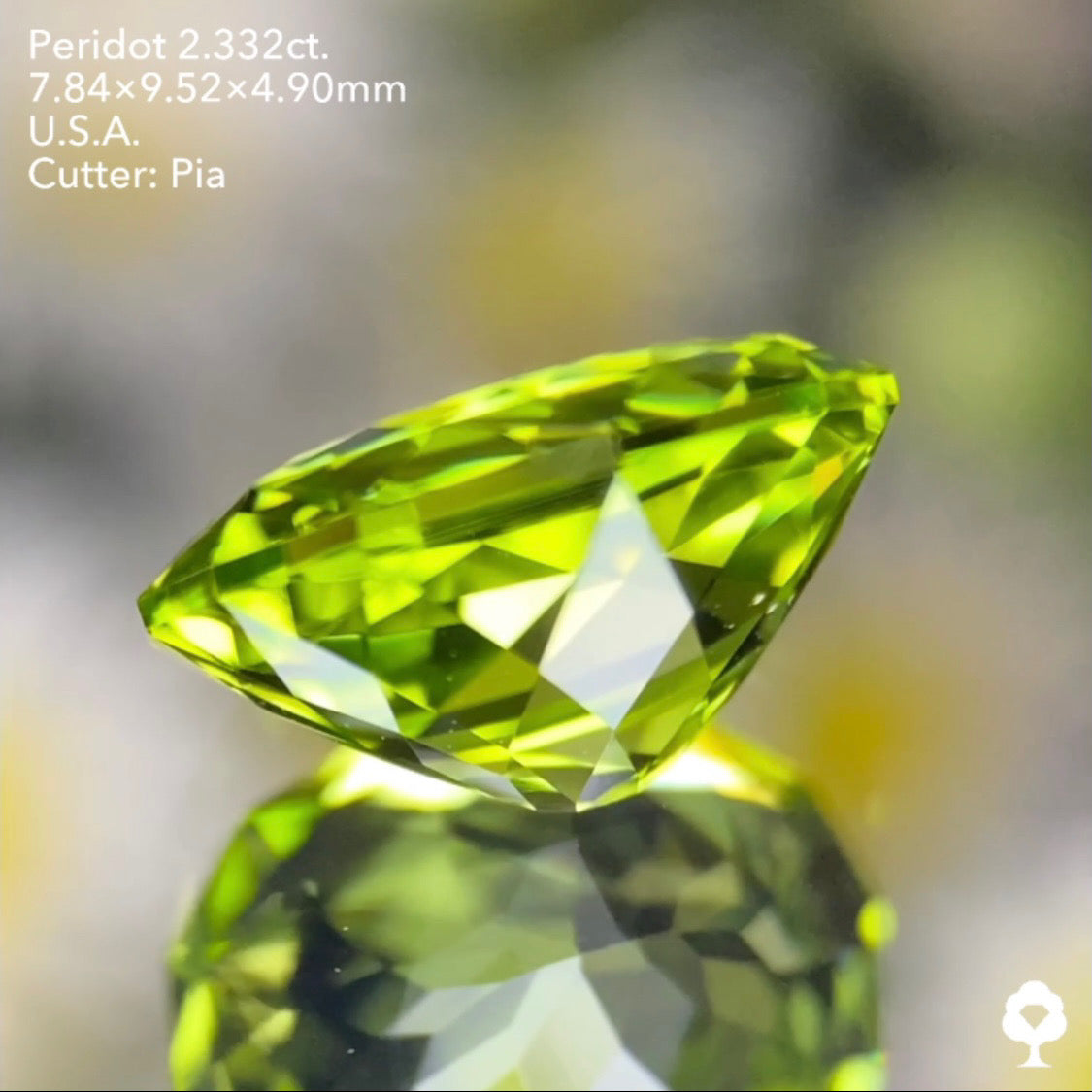 ファンシーオーバルの2ステップクラウンがピアッちゃんの進化を感じる美結晶★ペリドット2.332ct. アメリカ産 ピアッちゃん作品