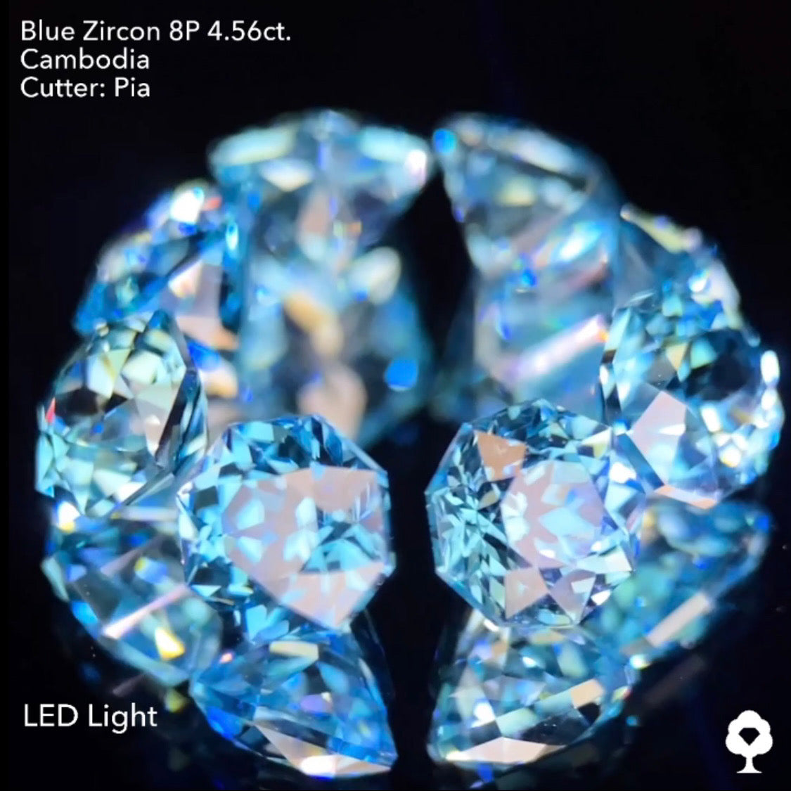 たまらないブルーと煌めきのピアッちゃん代表作多角形セット★ブルージルコン多角形8個セット計4.56ct.