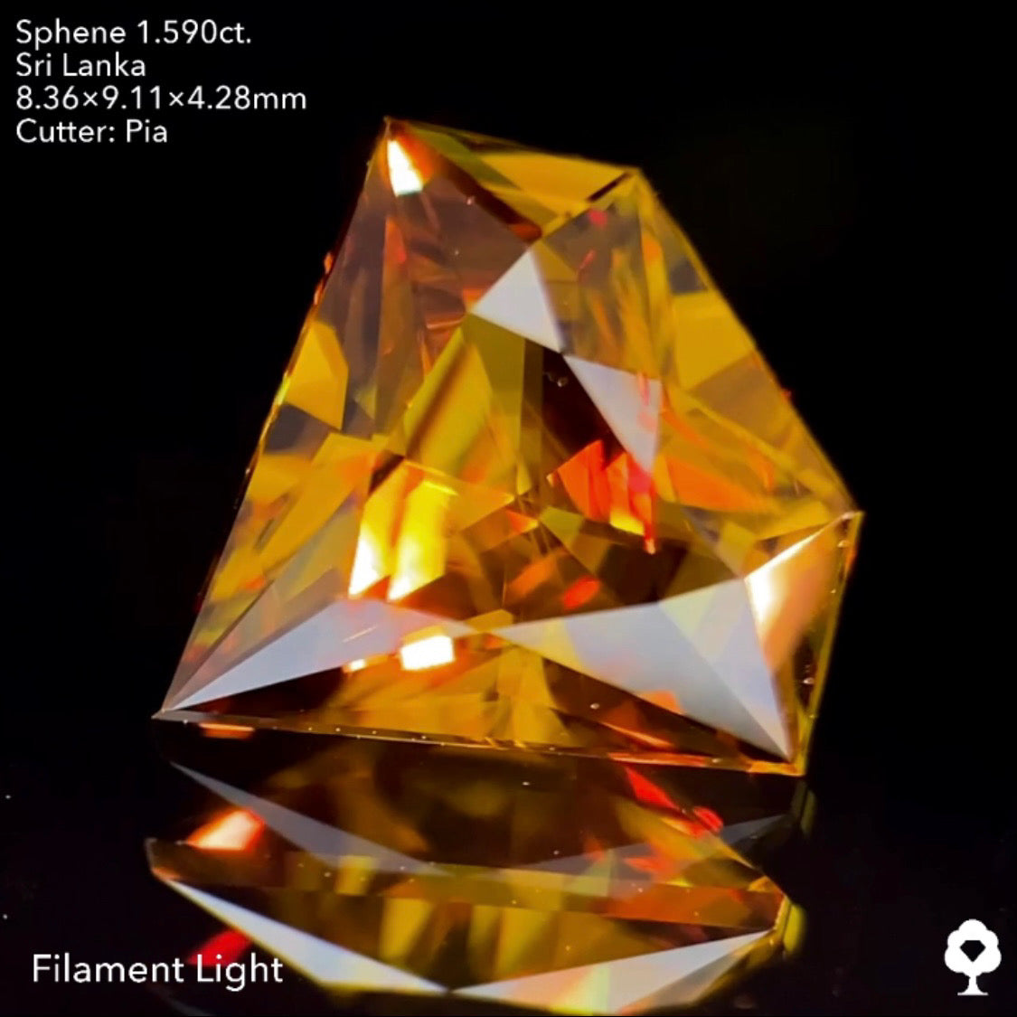 【SOLD OUT】重厚な風格から赤ファイアーを放つハイクラススリランカ産の宝石形★スリランカスフェーン1.590ct. ピアッちゃん作品