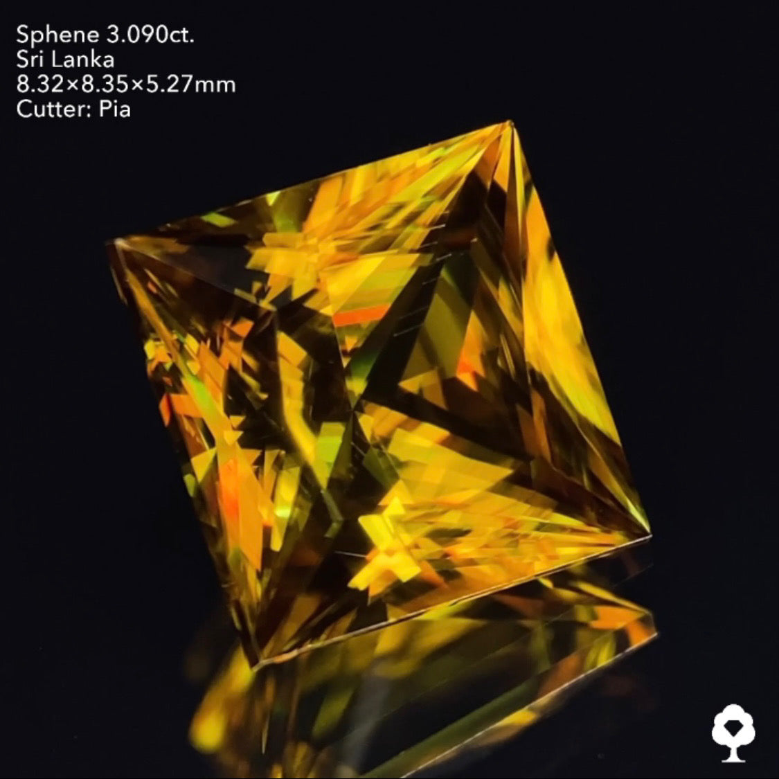 王様の風格ある3ctアップのギラギラプリンセス★スリランカスフェーン3.090ct ピアッちゃん作品