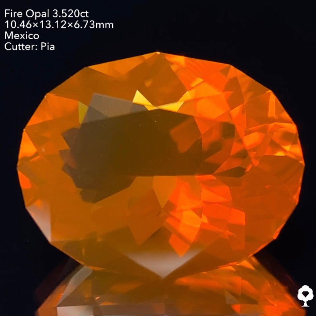 柔らかな美色マンダリンカラー★ファイアーオパール3.520ct ピアッちゃん作品