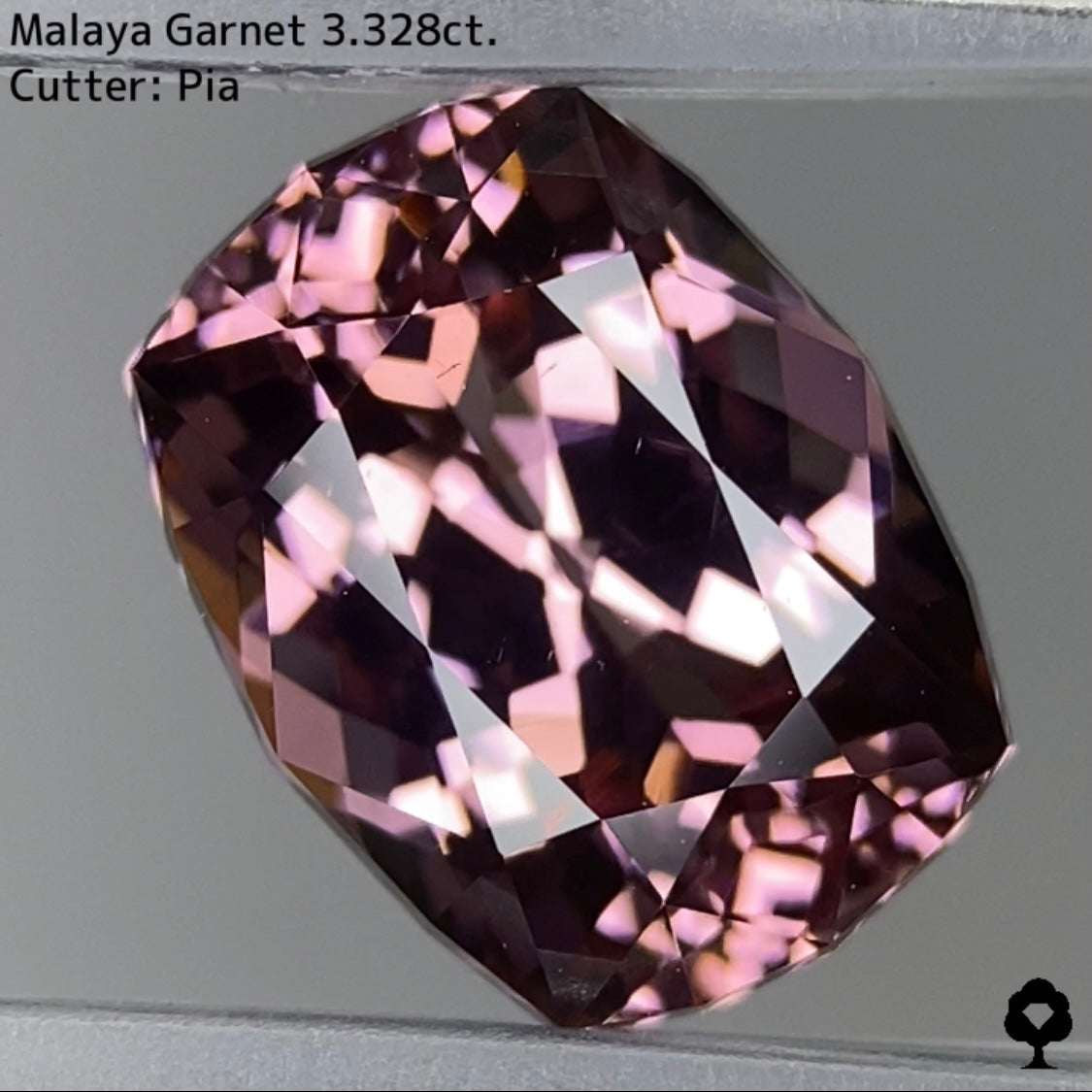 クールなファンシークッションに仕上げられたセクシーカラー★マラヤガーネット 3.328ct