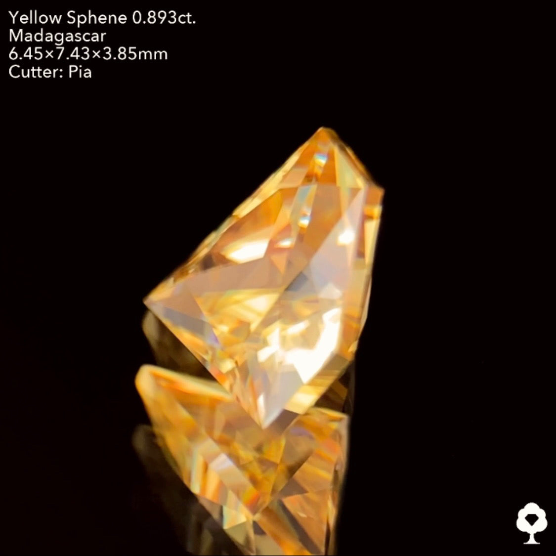 【SOLD OUT】イエロースフェーン0.893ct. ピアッちゃん作品★お問い合わせ特別価格★