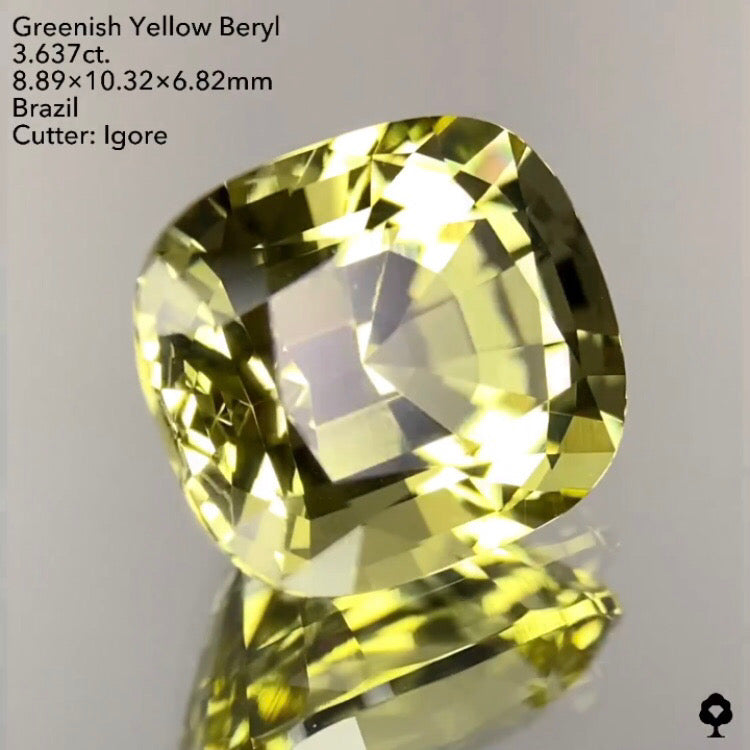 【お客さま専用】グリニッシュイエローベリル3.637ct. イガちゃん作品★ハラキリプライス