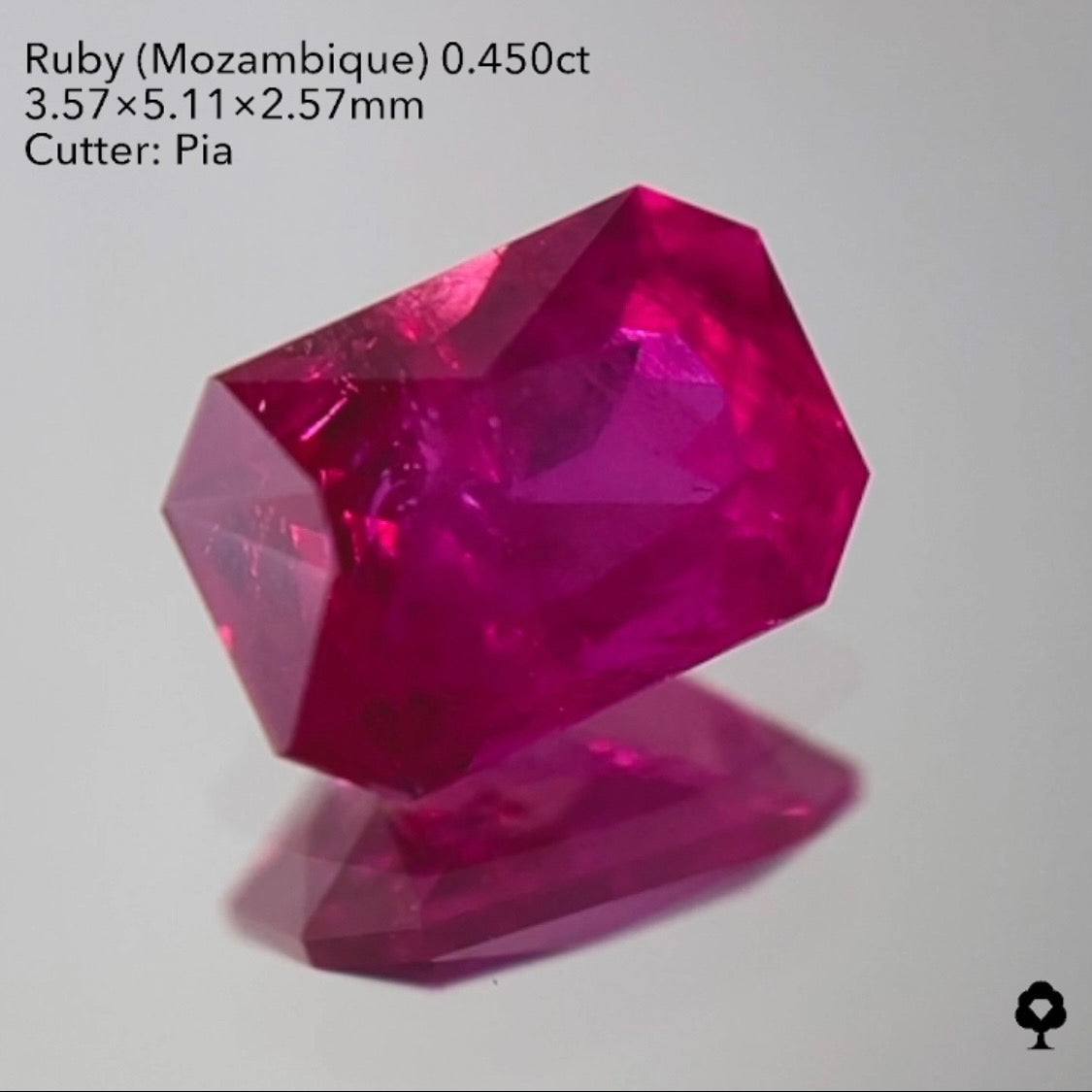 ★30分オークション★【21:40終了】美色とインクルの雰囲気が最高★ルビー0.450ct ピアッちゃん作品