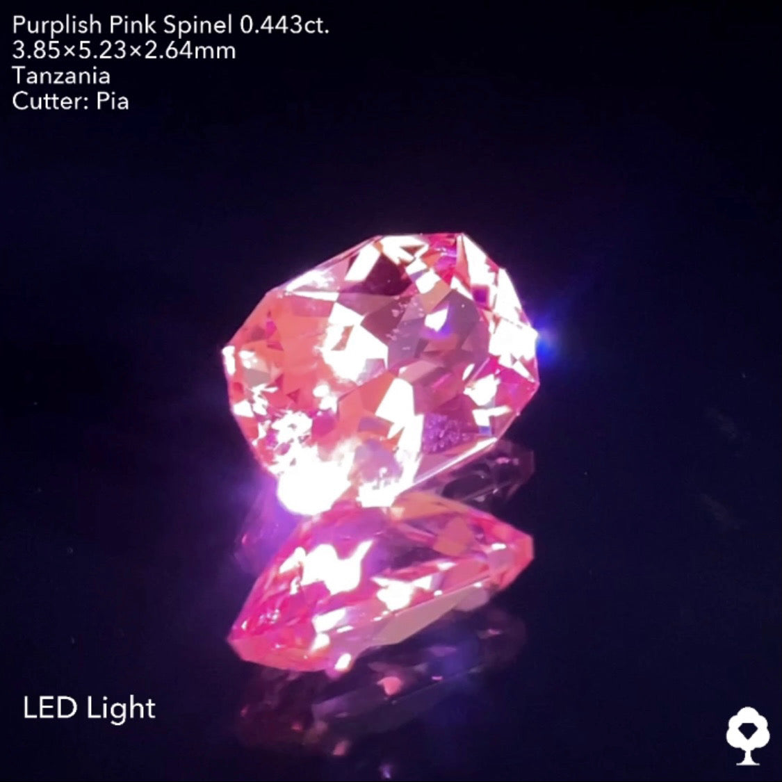 【お客さま専用】鮮やかなピンクと強い輝きが可愛すぎる★パープリッシュピンクスピネル0.443ct. ピアッちゃん作品