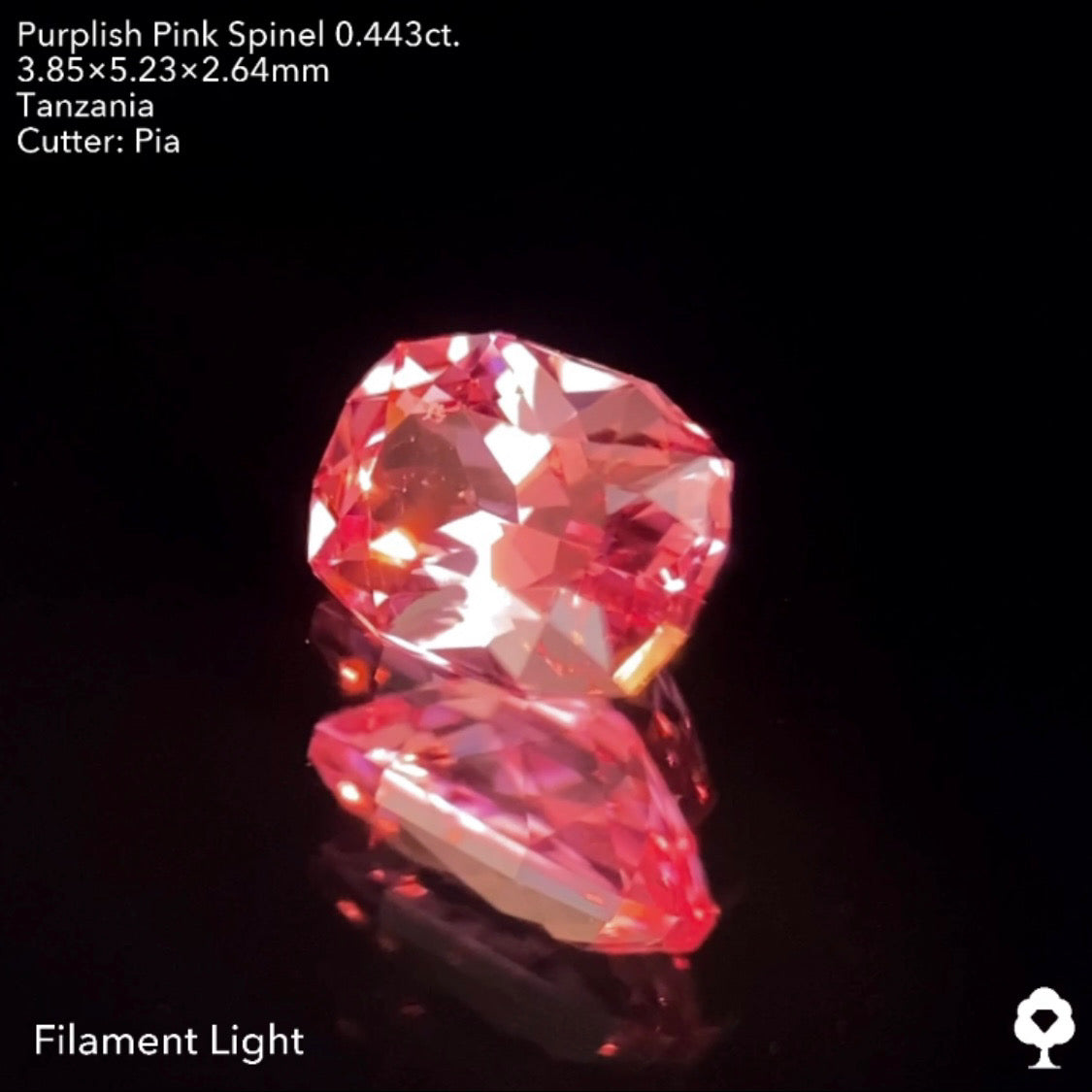 【お客さま専用】鮮やかなピンクと強い輝きが可愛すぎる★パープリッシュピンクスピネル0.443ct. ピアッちゃん作品