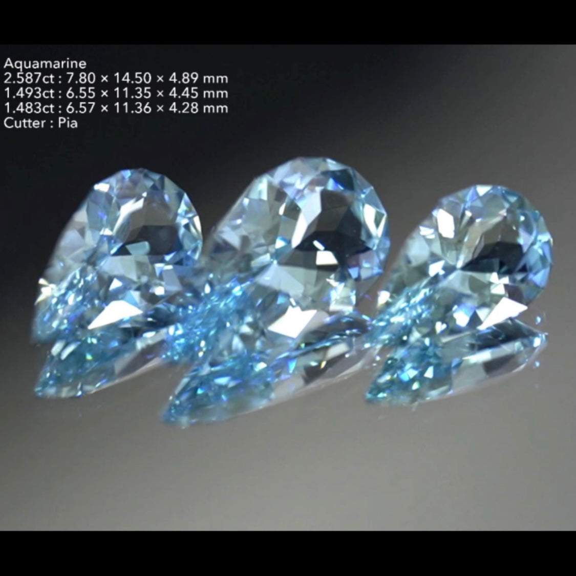 【8/20終了‼️1ヶ月オークション】ウルウルとした煌めきが止まらないアクアマリン3個セット 計5.563ct