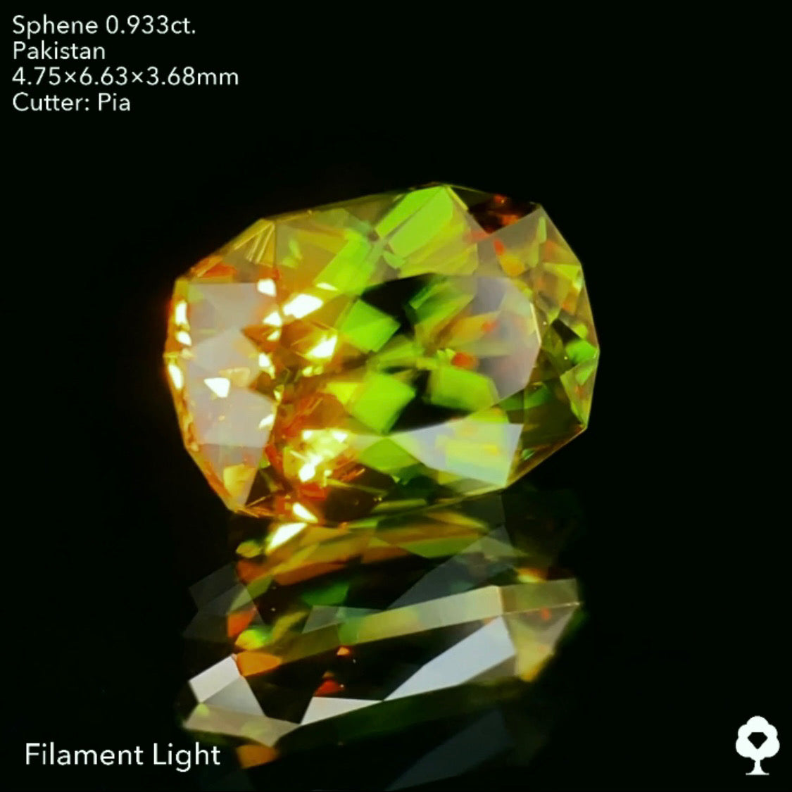 濃美グリーンに散りばめられる赤ファイアー★パキスタンスフェーン0.933ct. ピアッちゃん作品