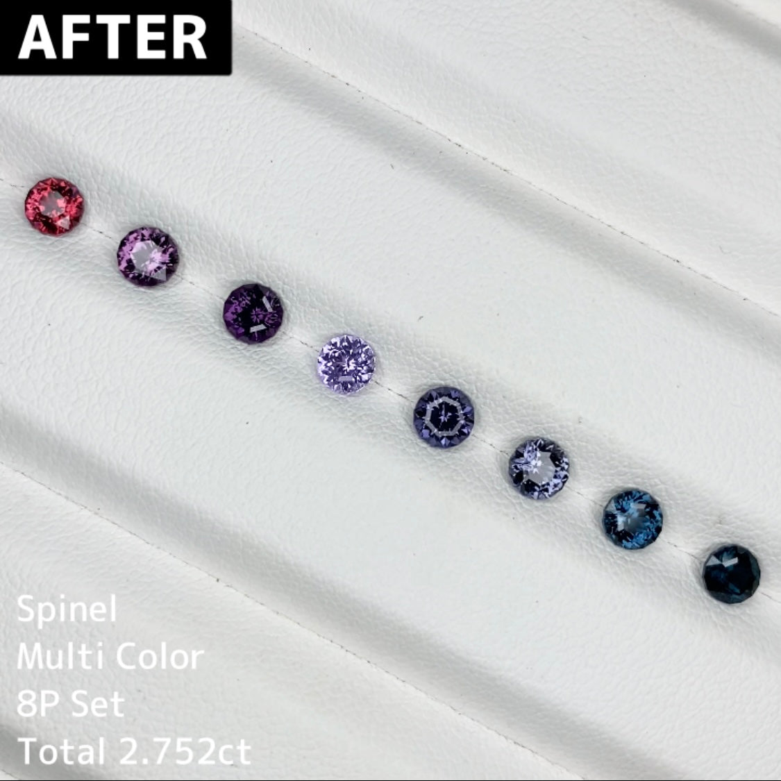 スピネルマルチカラー8個セット 2.752ct. ★ZBカット14角形★ピアッちゃん作品