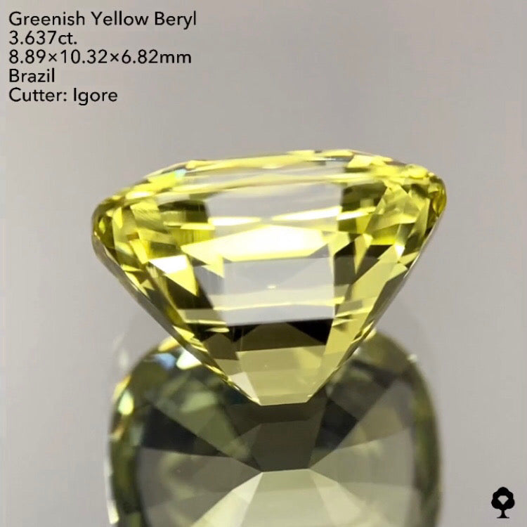 【お客さま専用】グリニッシュイエローベリル3.637ct. イガちゃん作品★ハラキリプライス