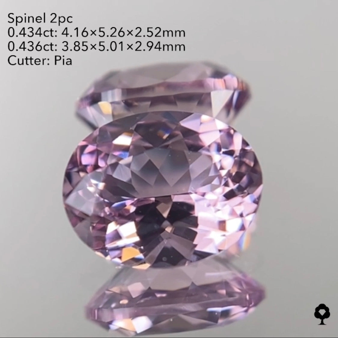 ★30分オークション★【21:10終了】可愛いピンクとパープルの色見比べセット★スピネル2個 0.434ct/0.436ct ピアッちゃん作品