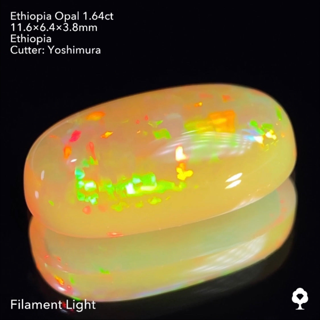 実はハニカムも浮かぶコッペパンのような可愛い形に登る遊色★エチオピアオパール1.64ct 吉村作品