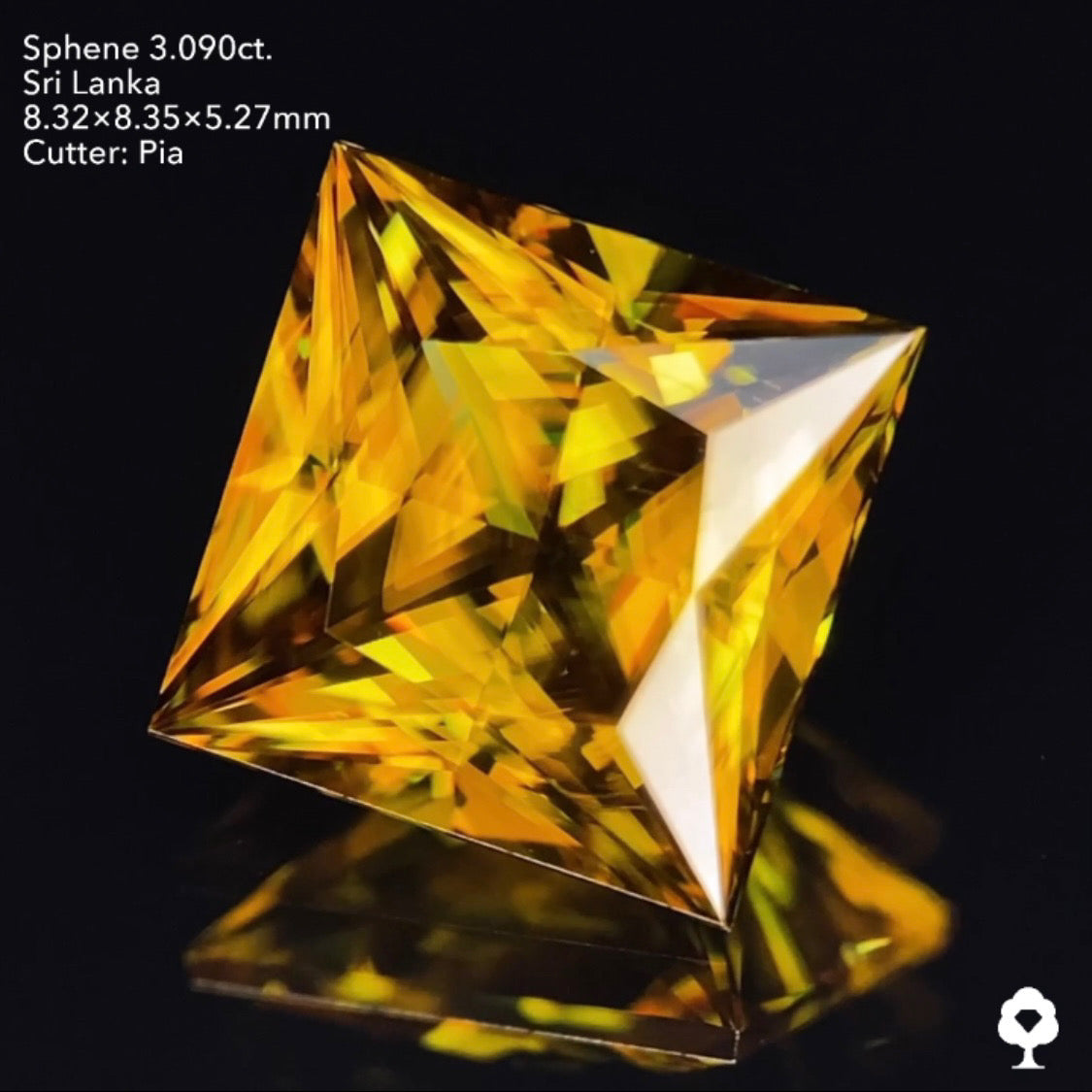 王様の風格ある3ctアップのギラギラプリンセス★スリランカスフェーン3.090ct ピアッちゃん作品