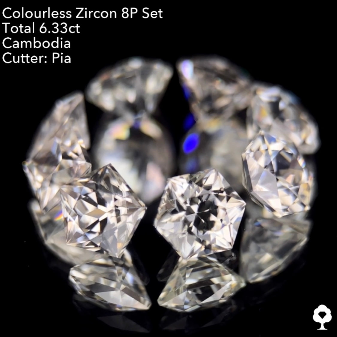 【8/1(月)終了‼️1ヶ月オークション‼️】圧巻の輝きと可愛さのボリューム抜群な多角形セット★カラーレスジルコン 8個セット 計6.33ct. ピアッちゃん作品