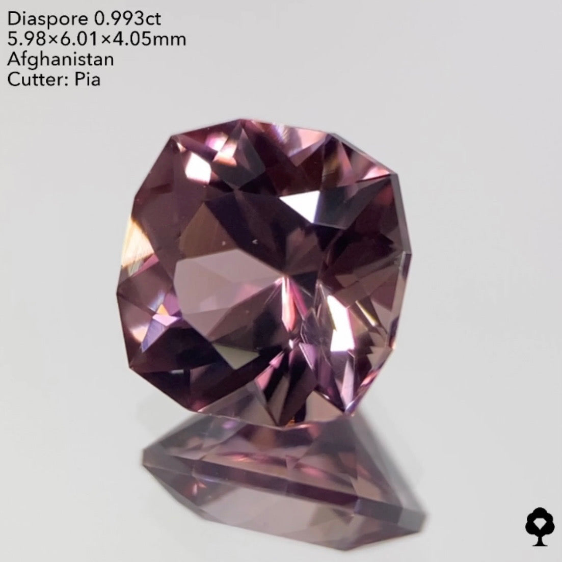 【お客さま専用】【GTJウェブサイト個展プライス】妖艶ピンクの美クッションに走る繊維状構造のライン★ダイアスポア0.993ct ピアッちゃん作品