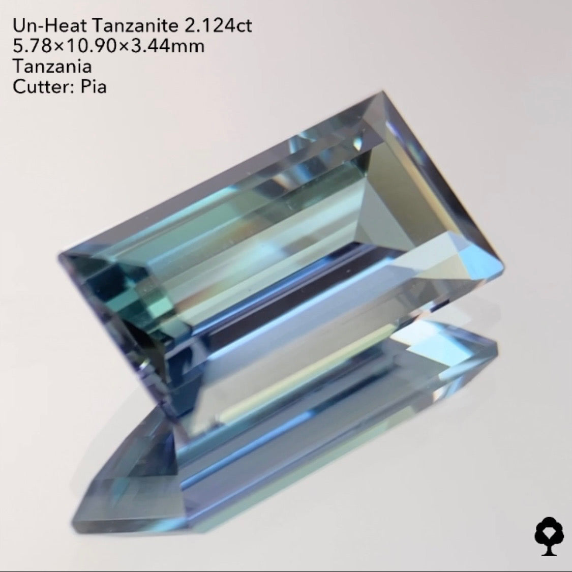 5/5(木)22:00終了!【24時間リレー1円オークション】パープルからグリーンの多色性がエレガント★非加熱タンザナイト2.124ct ピアッちゃん作品