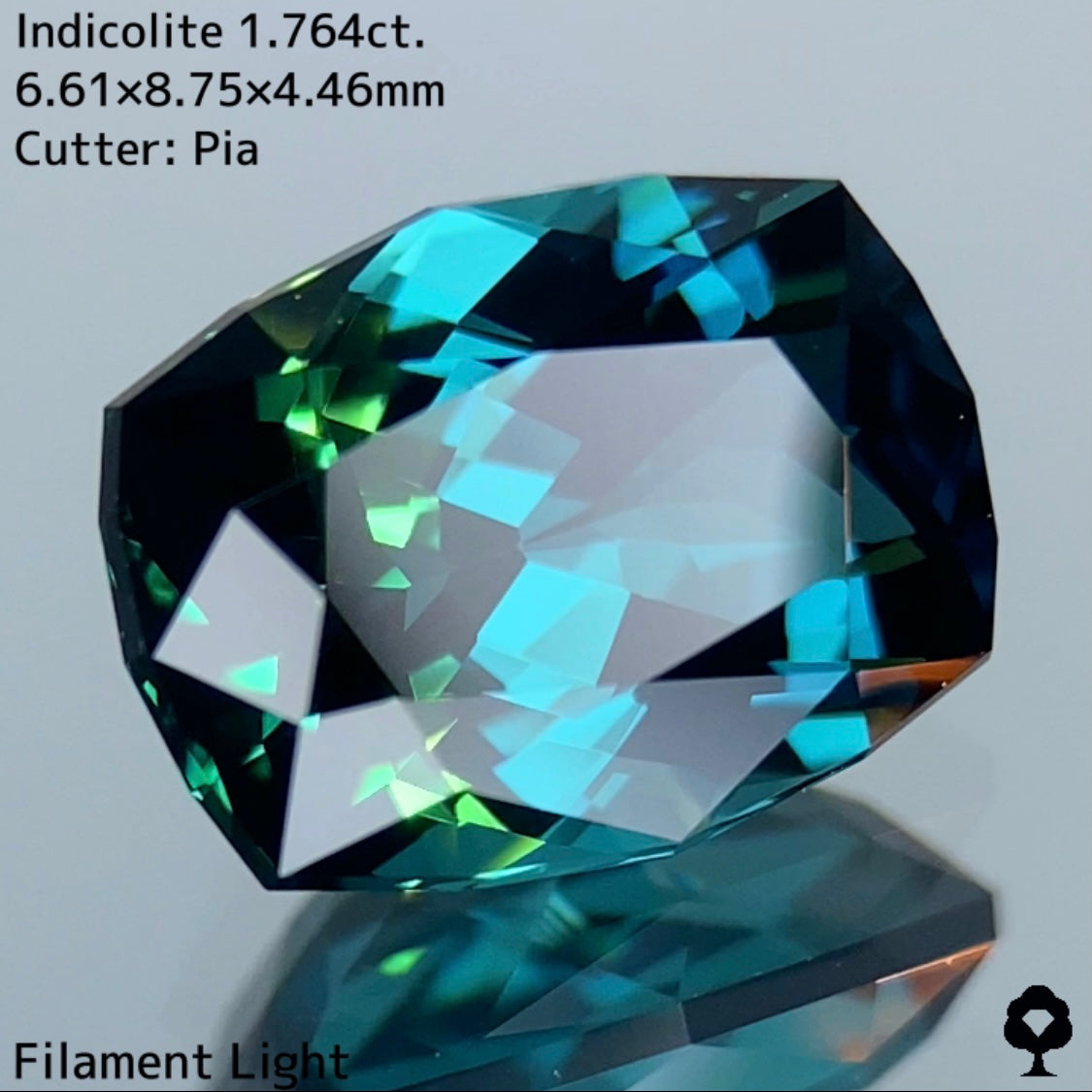 深い色合いから強烈な美色を放つ石質抜群のファンシークッション★インディゴライト 1.764ct