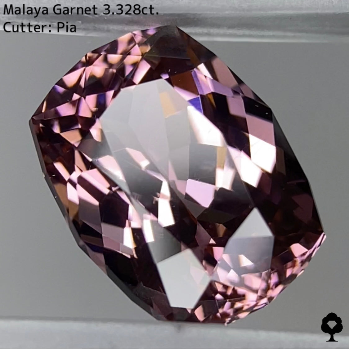 クールなファンシークッションに仕上げられたセクシーカラー★マラヤガーネット 3.328ct