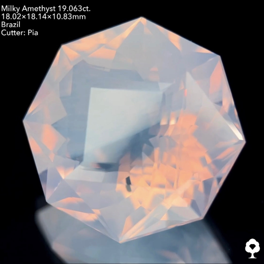 【7/20(水)終了‼️1ヶ月オークション‼️】美しさ・面白さ・カットの融合👏ミルキーアメジスト19.063ct