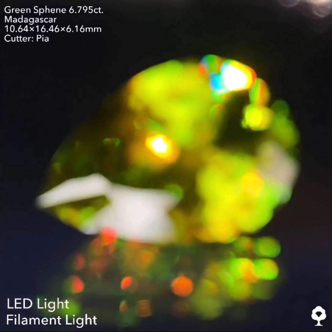 【1ヶ月オークション‼️9/20(火)21:30終了‼️】マダガスカルグリーンスフェーン6.795ct ピアッちゃん作品