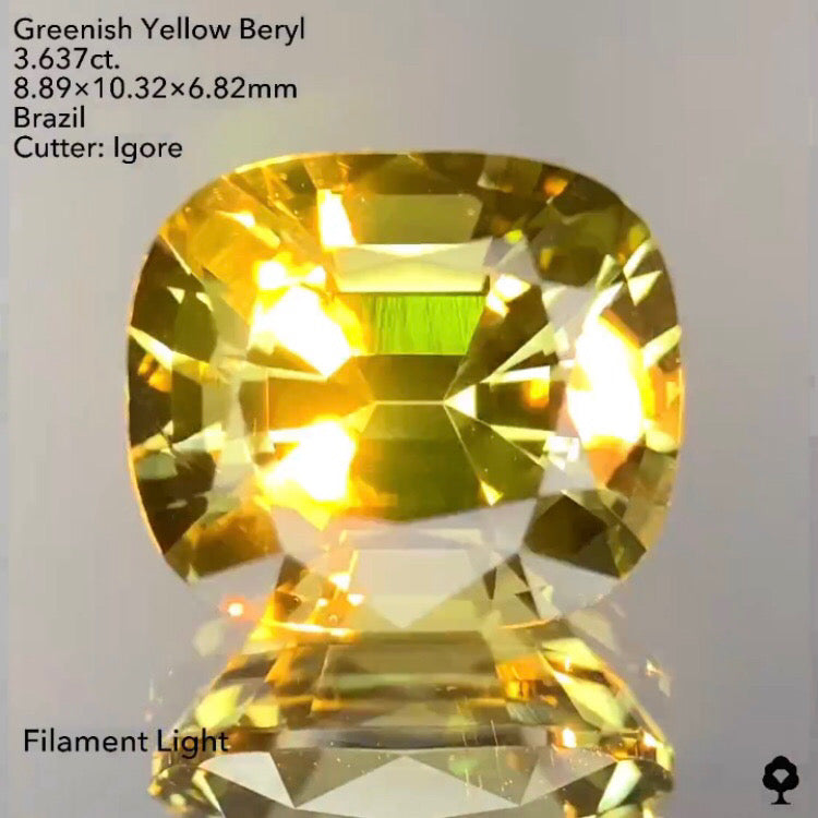 【お客さま専用】グリニッシュイエローベリル3.637ct. イガちゃん作品★ハラキリプライス