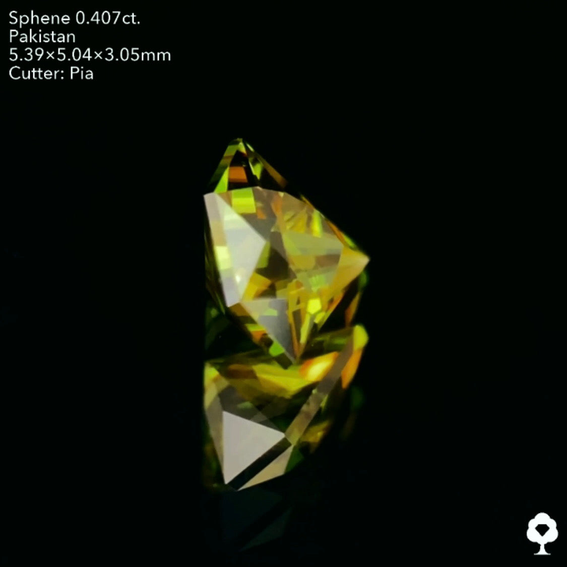 濃色でありながら暗すぎない最高のバランスの宝石形★パキスタンスフェーン0.407ct. ピアッちゃん作品