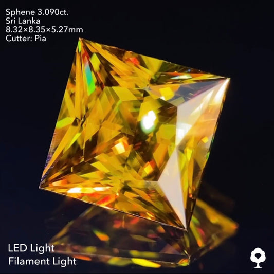 王様の風格ある3ctアップのギラギラプリンセス★スリランカスフェーン3.090ct ピアッちゃん作品