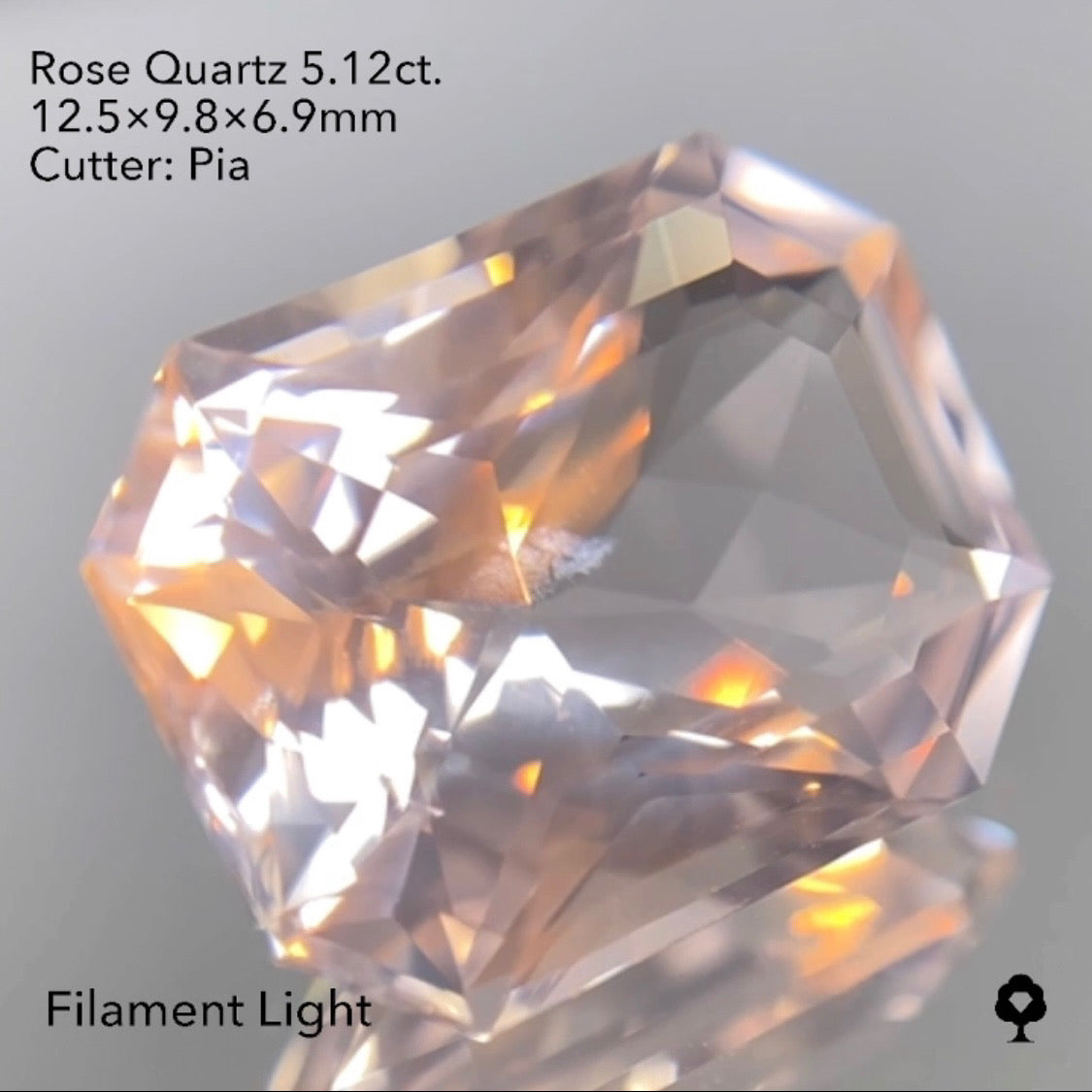 【SOLDOUT】ローズクォーツ5.12ct ピアッちゃん作品 2/22チャットオークション