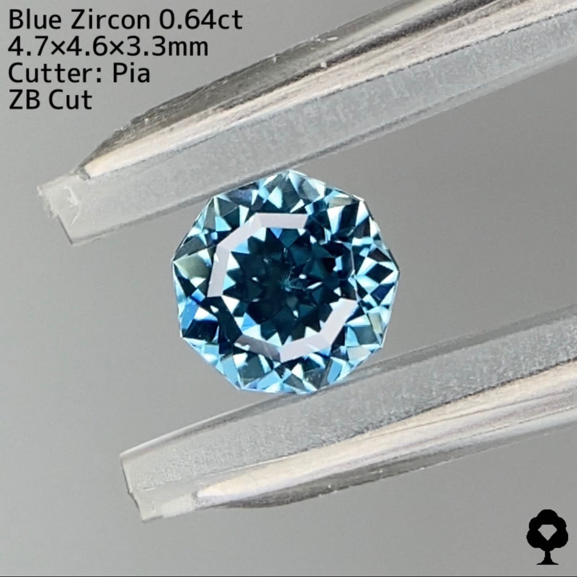 【ZBカット】ブルージルコン0.64ct. ピアッちゃん作品