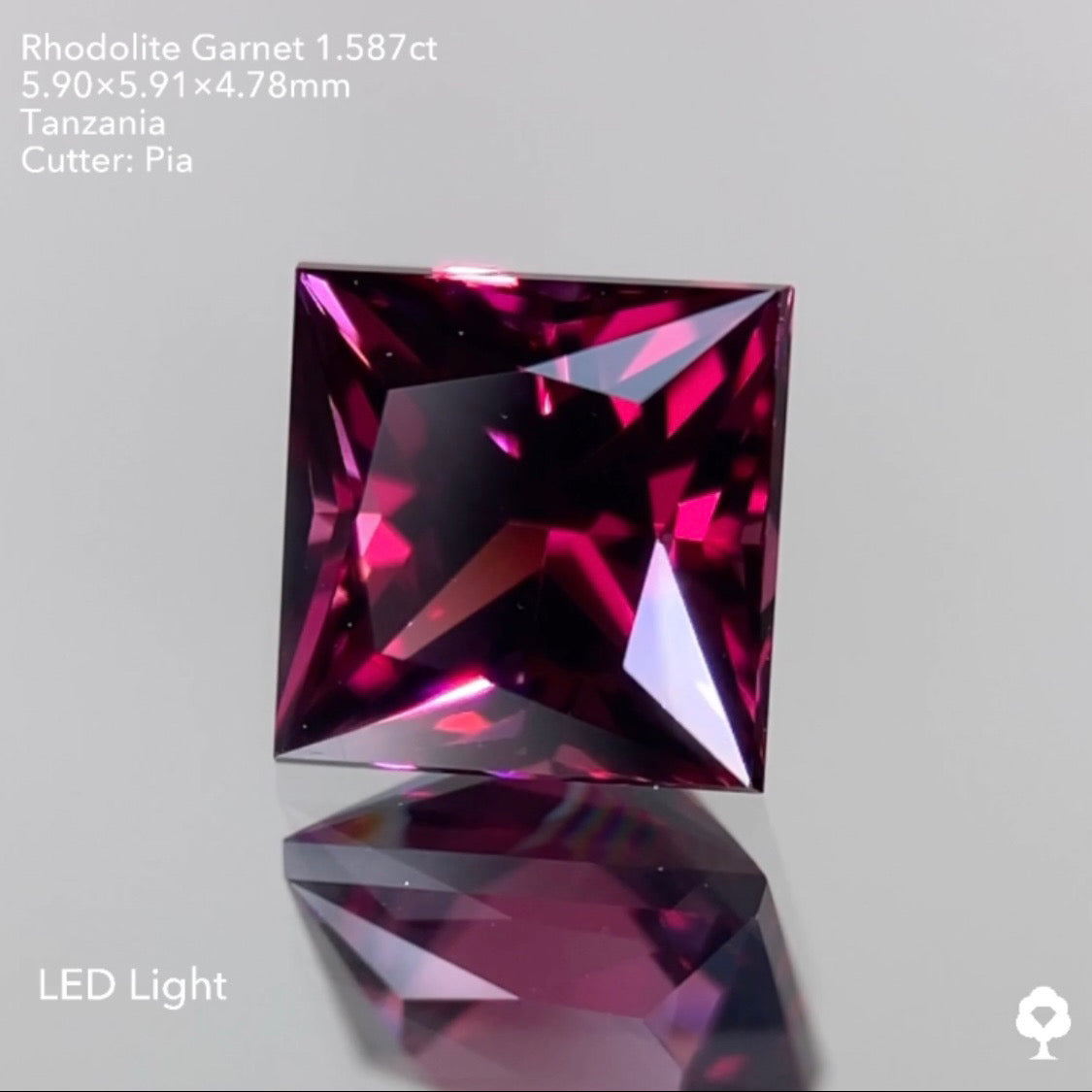 【GTJウェブサイト個展プライス】濃厚美色から鮮やかで鋭い煌めきを放つプリンセス★ロードライトガーネット1.587ct ピアッちゃん作品